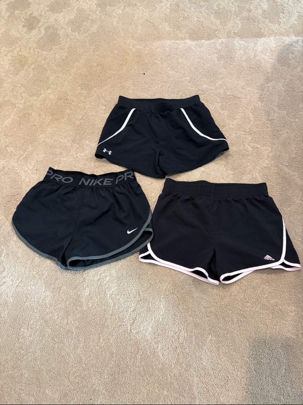 Nike Black & Gray Pro Athletic Shorts